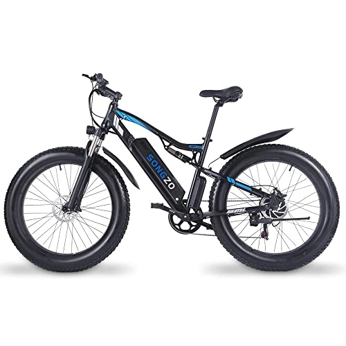 Electric Bike : SONGZO Electric Bicycle 26 inch Fat Tire