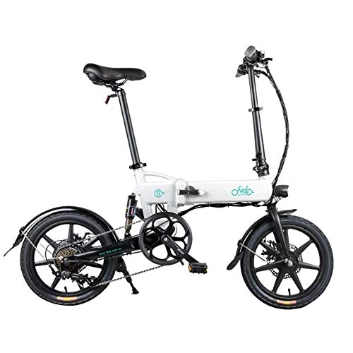 Electric Bike : SOULONG 7.8Ah 16 Inches Folding Electric Bike, 25km / h Fold E-Bicycle with Battery, 250W Ebike for Adult Load 120kg with 3 Gear Power Boost, White