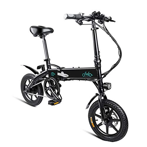 Electric Bike : SUQIAOQIAO FIIDO D1 Large-capacity battery simple and beautiful Ebike, Three riding modes, Foldable Electric Bike with Front LED Light for Adult, Black, 7.8Ah