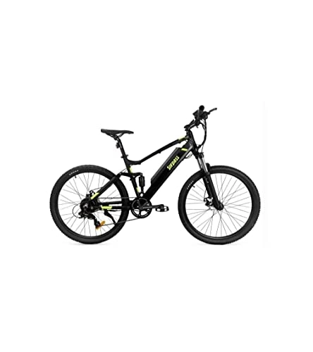 Electric Bike : SURPASS Electric Mountain Bike 27.5 Black 8 Speed All-Suspended - 14 Ah Battery - Disc Brakes