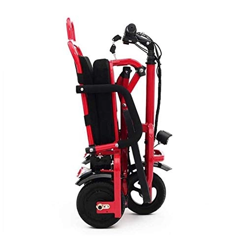 Electric Bike : Suyanouz Aluminum Alloy Folding Electric Tricycle 8Inch And 10Inch Elderly Electric Bike Can Enter The Elevator Folding Electric Bicycl, 10Inch Red, A