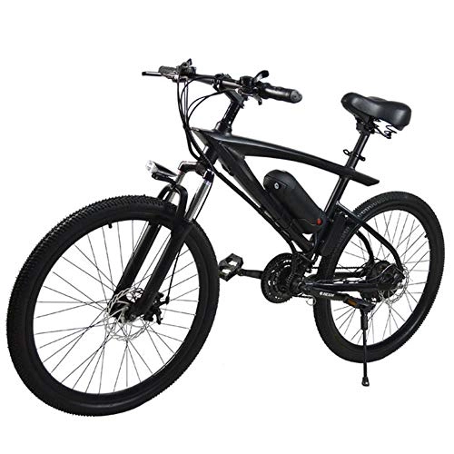 Electric Bike : suyanouz New Electric Car 36V Adult Lithium Battery Boost Two-Wheeled Battery Snow Beach Mountain Bike, Black