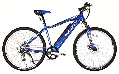 Electric Bike : Swifty Electric Mountain Bike with Semi-Integrated Battery, 27.5 inches, Blue