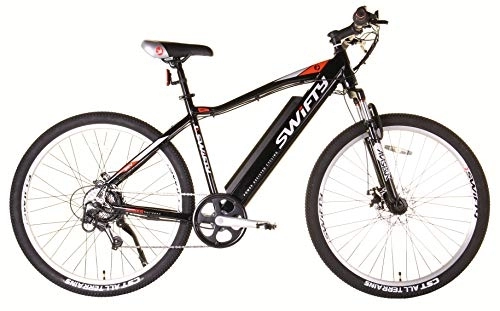 Electric Bike : Swifty Electric Mountain Bike with Semi-Integrated Battery, Black