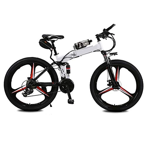 Electric Bike : SYCHONG 2019 Upgraded Electric Mountain Bike, 250W 26'' Electric Bicycle with Removable 36V 6.8 AH Lithium-Ion Battery, 21 Speed Shifter, White