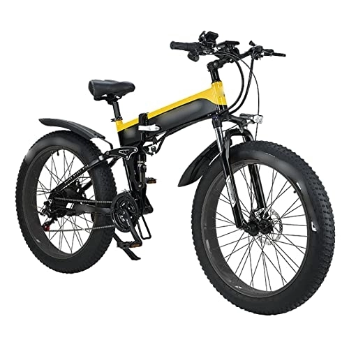 Electric Bike : TABKER Bike Electric Bike Motor Bikes Bicycles ELECTR BIKE Mountain Bike Snow Bicycle Tire E Bike Folded Ebike Cycling (Color : Clear)