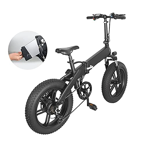 Electric Bike : Table one Electric Bike, Folding Mountain Bicycle Adults, Mechanical Disc Brakes, 350W Motor 7 Speed Gears, 36V 8Ah Lithium-Ion Battery