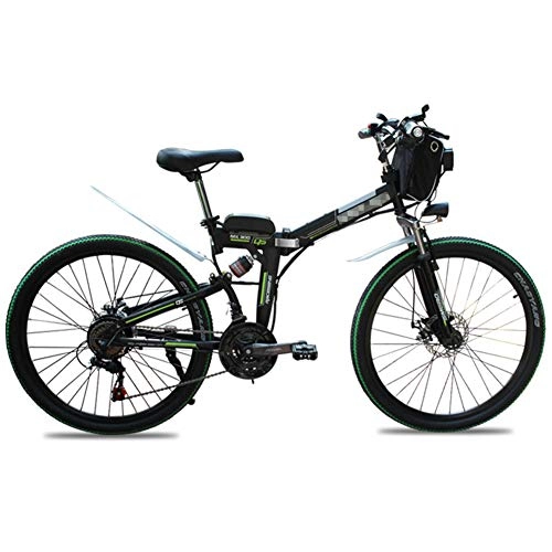 Electric Bike : TANCEQI Adult Folding Electric Bikes, Magnesium Alloy Ebikes Bicycles All Terrain, Comfort Bicycles Hybrid Recumbent / Road Bikes 26 Inch, for City Commuting Outdoor Cycling Travel Work Out, Green