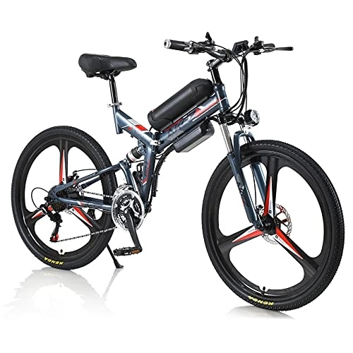Electric Bike : TAOCI Electric Bike 36V Adult Folding Electric Mountain Bike 26 Inch Commuter Electric Bike (grey)