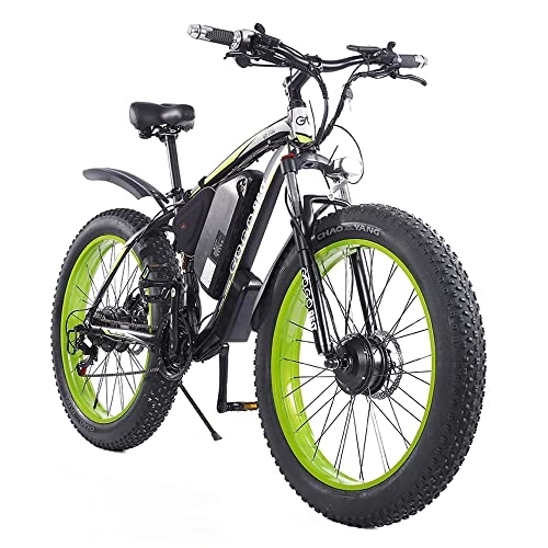 Electric Bike : Teanyotink Electric Bicycle Waterproof And Shock-Resistant Aluminum Electric Bicycle Foldable Outdoor Short-Distance Riding Mountain Off-Road Bicycle-Green