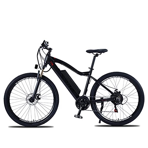 Electric Bike : TERLEIA Electric Bike Front And Rear Double Disc Brakes, Lightweight Aluminum Alloy Professional 21 Speed Gears Variable Speed E-Bike 27.5" Electric Mountain Bike for Adults, Black, 48V 500W 10AH