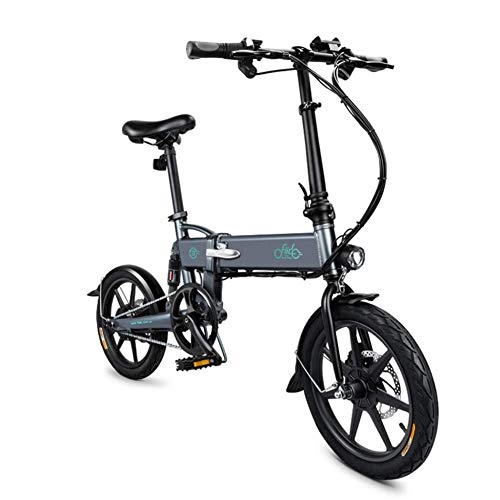 Electric Bike : Usuny Electric Folding Bike Foldable Bicycle Adjustable Height Portable for Cycling Gray White 1 Pcs