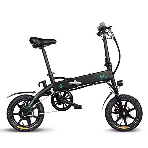 Electric Bike : VABK Electric Moped Bicycle 6V 250W 10.4Ah 14 Inches Folding Mountain Bike 25km / h Max 60KM Mileage Electric Bike Recharge System (Color : Black, Size : 130x40x110cm)