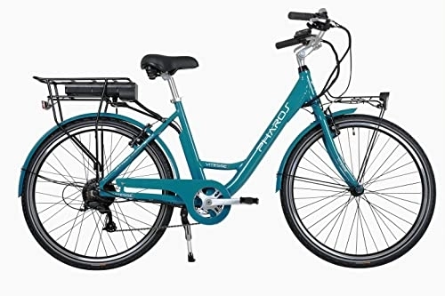 Electric Bike : Vitesse Pharos Lightweight Electric Bike for Adults, 50 Miles Range, 7 Speed Gears with 250w Rear Motor for a Smooth Comfortable Ride, 18” Frame and 26” Wheels