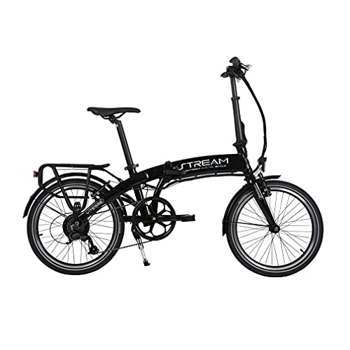 Electric Bike : Vitesse Unisex's Stream Folding Electric Bike 20 INCH E, Black, ONE Size (VIT0033)