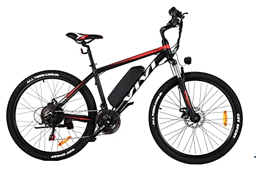Electric Bike : VIVI Electric Bike for Adult, 26 Inch Men's Mountain Bike 36V 10.4 Ah Removable Li-Ion Battery with Fork Suspension, 21 Speed Gear Ebike Electric Bicycle (Red-Emtb)