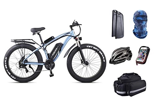 Electric Bike : VOZCVOX Electric Bikes for Adult, Aluminum Alloy Ebikes Bicycles All Terrain, 26" 48V 1000W 17Ah Removable Lithium-Ion Battery