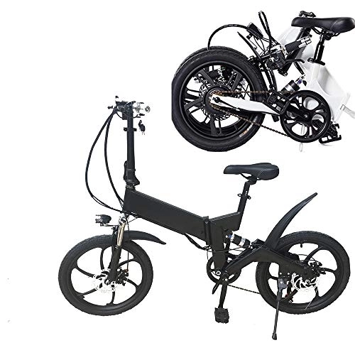 Electric Bike : WANZIJING Hybrid20 Inch Fat Tire Electric Bikes for Adults, Removable Lithium Battery Waterproof Easy Storage Folding Bycicles, Black