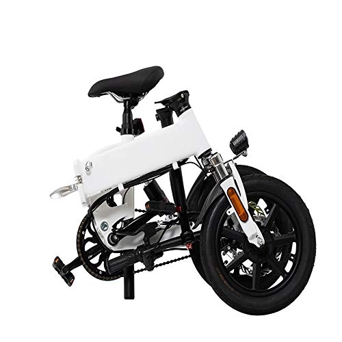 Electric Bike : WANZIJING HybridE Bike Electric Cycle for Adults, 14" Fat Tire Foldable City Bike 3 Speed 250W 36V Powerful Ebike Pedal Assist Unisex Bicycle, 7.8AH