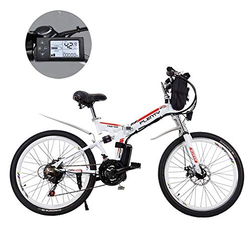 Electric Bike : WEIZI Electric mountain bikes 24-inch lithium battery Mountain Electric folding bike with hanging bag Three riding modes Suitable for men and women