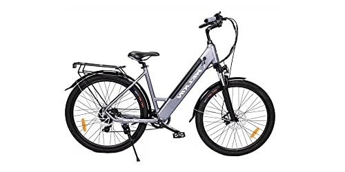 Electric Bike : Welkin Odyssey Step-Through Electric Bike for Adults, City Bike Electric Mountain Bike with Removable Battery and Long Range (SILVER), One Size