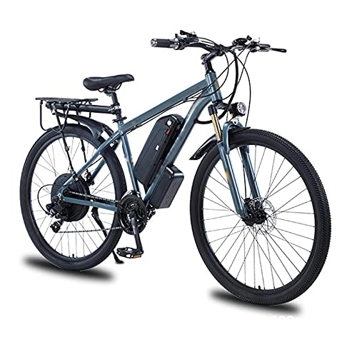 Electric Bike : WHSHDB Electric Bike, 29" Adults Electric Mountain Bike, Professional 21 Speed Variable Speed E-Bike, Removable Lithium Battery Double Disc Brakes City Commute Ebike, Gray, 13AH 14V 1000W