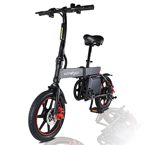 Electric Bike : Windgoo B20 Electric Bike, 350W Motor with a 42V 6.0Ah Lithium Battery, 14 inch Foldable and Commuting E-Bike, Max Speed 25km / h with Dual Disc Brake City Electric Bicycle for Adults