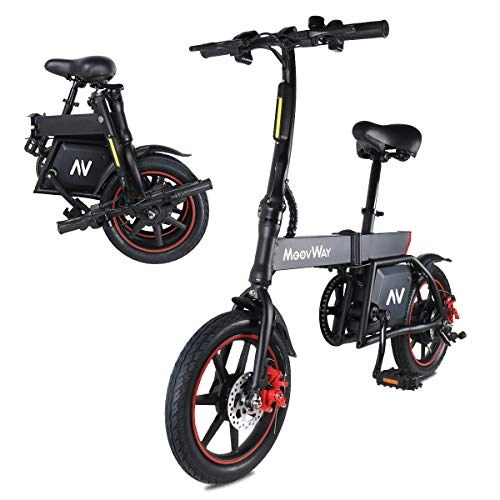 Electric Bike : Windgoo Electric Bike Foldable, Max Speed 15mph, Mileage 13miles, 14'' Nylon Pneumatic Tyres, Motor 350W, 36V 6Ah Rechargeable Lithium Battery, Seat Adjustable, Portable Folding Bicycle, Cruise Mode