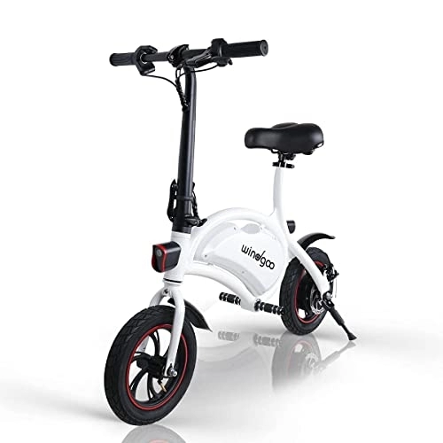 Electric Bike : Windgoo Electric Bike, Urban Commuter Folding E-bike, Max Speed 25km / h, 12" Super Bike, 36V Charging Lithium Battery, Unisex Bicycle (White)