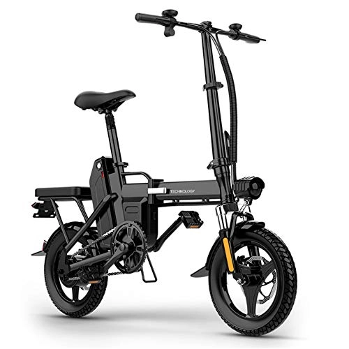 Electric Bike : WM Adult Lightweight Aluminum Alloy 350w Electric Bicycle 48v Folding Portable Beach Patrol Electric Vehicle Travel Vehicle Weight 150kg, Black