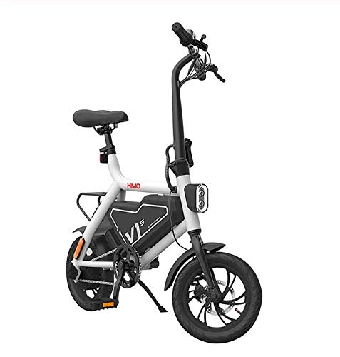 Electric Bike : WXJWPZ Folding Electric Bike 30km / h Smart Bicycle 7.8AH Ebike, White