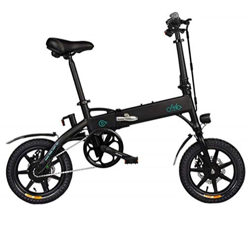 Electric Bike : WXJWPZ Folding Electric Bike Warehouse Electric Bike Lithium Folding Bike Li-lion Battery 14 Inch Mini Bicycle, Black