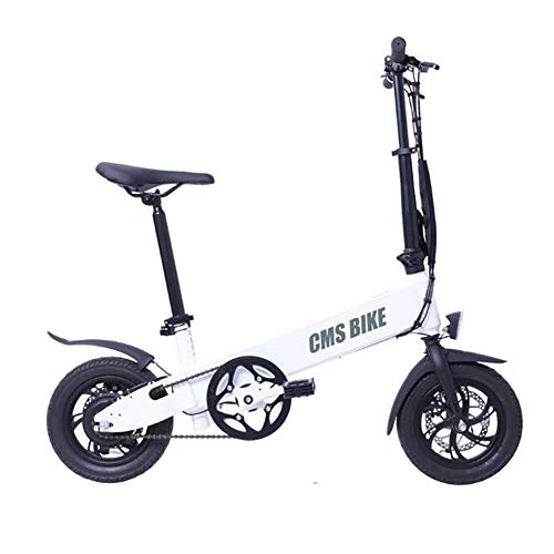 Electric Bike : WXX 12 Inch Aluminum Alloy Folding Electric Bicycle 5 Speed Booster Dual Disc Brake Adult Ultra Light Lithium Battery Travel Electric Car