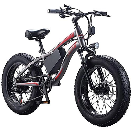 Electric Bike : WXX Adults Beach Electric Bike, 20 Inches 4.0 Fat Tire Snow Bike 350W 36V 10AH Removable Battery Bicycle Ebike, 7 Speed Shifter Dual Disc Brakes Exercise Bike