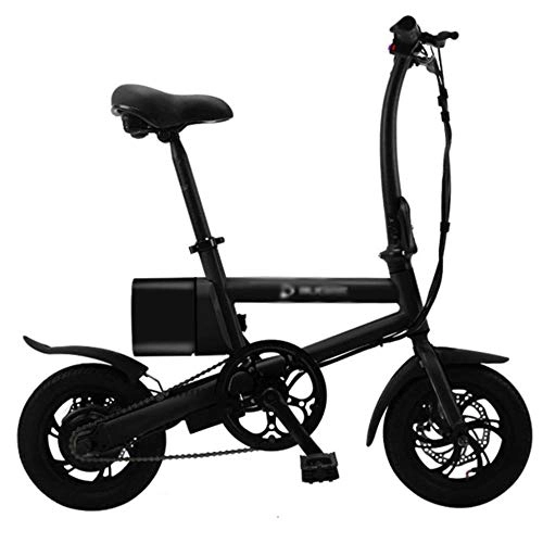 Electric Bike : XBSLJ Electric Bikes, Folding Bikes Folding E-Bike Max Speed 25Km / H240W / 36V Battery for Adults or Sports Outdoor Shock Absorption Mechanism Black-Black