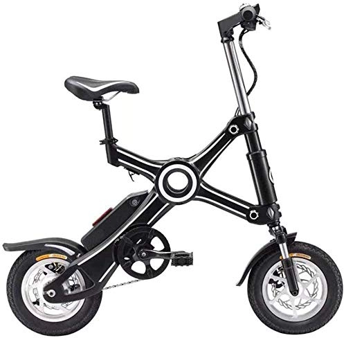 Electric Bike : XBSLJ Electric Bikes, Folding Bikes Folding Ebike Aluminum Alloy 10-Inch with Child Seat 35KM Chainless Electric Bike Light and Fast Folding Ebike Adult-Black