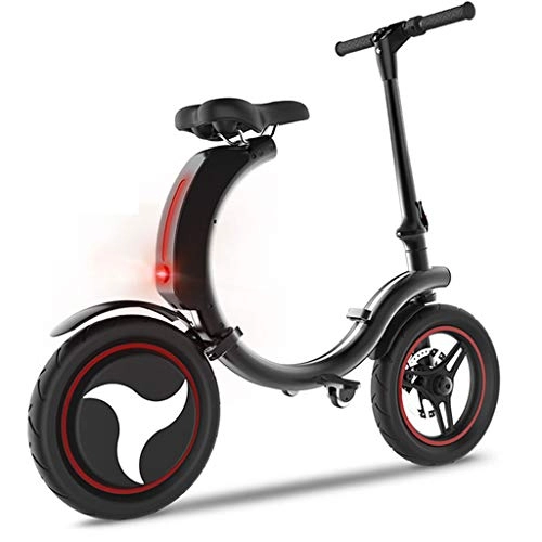 Electric Bike : XZBYX Small folding lithium battery for electric bicycles. Adult two-wheeled bicycle. The top speed is 18km / h and 14-inch pneumatic tires (94 * 110CM).