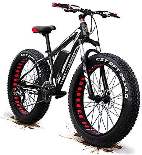 Electric Bike : XZGDEN Electric Bike Mountain Upgrade 48V 1500w Bicycle 26 Inch Fat Tire E-Bike （50-60km / h） Cruiser Mens Sports Full Suspension Lithium Battery MTB Dirtbike for the jungl, Black