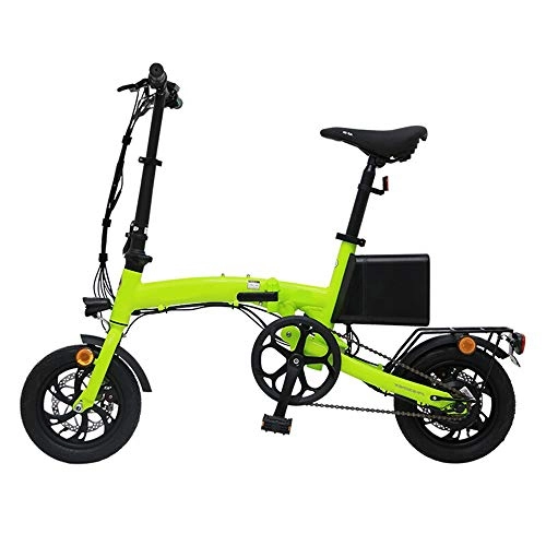 Electric Bike : Y.A Electric Car Small Mini Lithium Battery Folding Electric Car Green 10.4A Battery Life 30~40KM