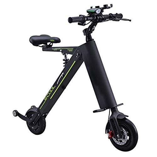 Electric Bike : Y.A Mini Folding Electric Car Lithium Battery Ultra Light Portable Small Battery Car Adult Travel Bicycle 20-25 Km 36V