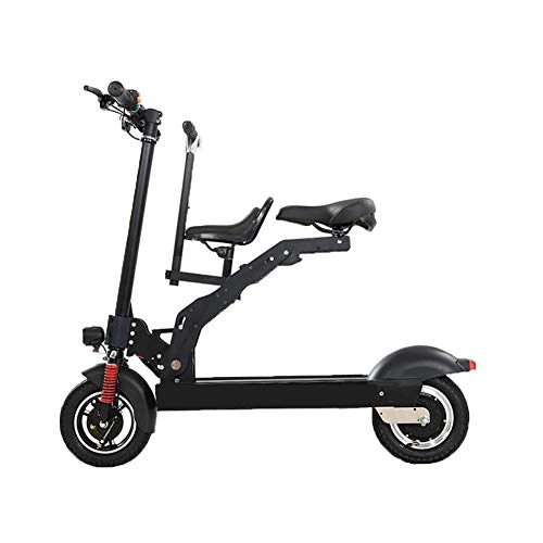 Electric Bike : Y&WY Electric Scooter, Adult Mini Folding Electric Car Bike Rechargeable Battery 3 Riding Modes With LED Lighting Travel Pedal Small Battery Car Unisex