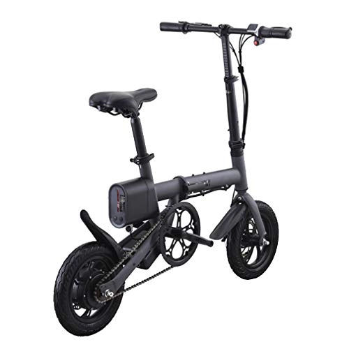 Electric Bike : Ydshyth Folding Electric Bike for Adults, 12" 250W Aluminum Alloy Bicycle Removable 36V / 5.2Ah Lithium-Ion Battery with 3 Riding Modes, Black