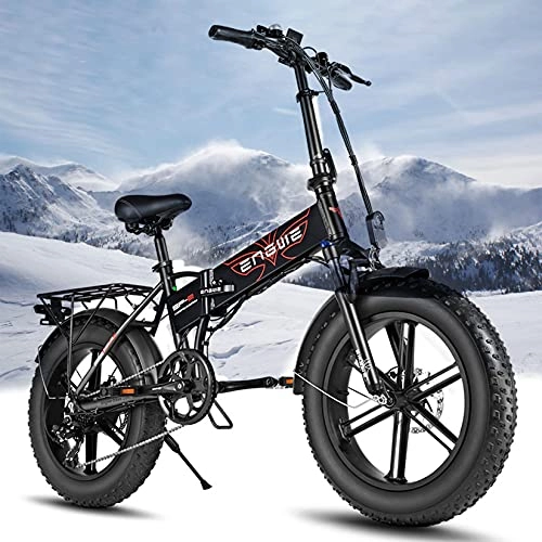 Electric Bike : YI'HUI Electric Bike for Adults, E-Bike 750W eBike with 25MPH, Folding Electric Mountain Bicycle Adults 20 in Air-Filled Tires, Dual Disc Braking, 3 Riding Modes, Black