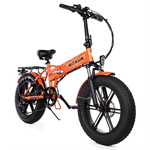 Electric Bike : YIN QM No Tax EU Shipping Electric bike 20 * 4.0inch 750W Powerful Motor electric Bicycle 48V12.8A Mountain Fat tire bike Snow ebike, Orange, 1pcs battery
