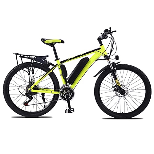 Electric Bike : YIZHIYA Electric Bike, 26" All Terrain Electric Mountain Bicycle for Adults, Three Working Modes, Removable Lithium Battery, Professional 27 Speed Spoke wheel E-bike, Black yellow, 36V 10AH