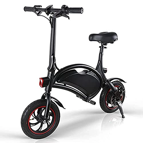Electric Bike : YX-ZD Adult Electric Bike, 12 Inch Foldable And Commuting E-Bike, 350W Motor with A 36V 6Ah Lithium Battery, Max Speed 25Km / H City Electric Bicycle, Black