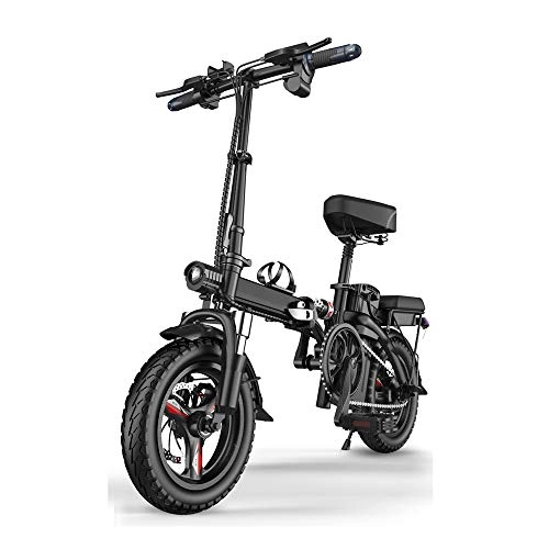 Electric Bike : YXZNB Electric Bicycles, 14-Inch Folding Electric Bicycles with Pedals, 48V / 400W / 120Km Folding Electric Bicycles, Portable Bicycles for Teenagers And Adults