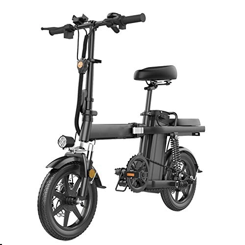 Electric Bike : YXZNB Electric Bike, Urban Commuter Folding E-Bike, Max Speed 25Km / H, 14" 350W / 15A Removable Charging Lithium Battery, Unisex Bicycle, Black