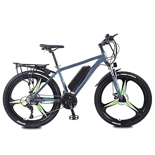 Electric Bike : YZT QUEEN Electric Bikes, 27-Speed Electric Mountain Bike Adult Mountain Bike, Magnesium Alloy Three-Knife Integrated Wheel, 26 Inch 36V 350W Removable Lithium Battery Electric Bike, Green, 36V10AH