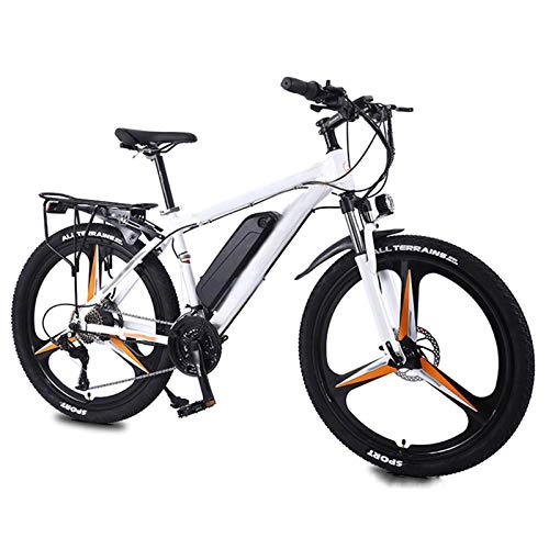 Electric Bike : YZT QUEEN Electric Bikes, 27-Speed Electric Mountain Bike Adult Mountain Bike, Magnesium Alloy Three-Knife Integrated Wheel, 26 Inch 36V 350W Removable Lithium Battery Electric Bike, Orange, 36V13AH